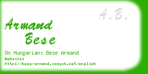 armand bese business card